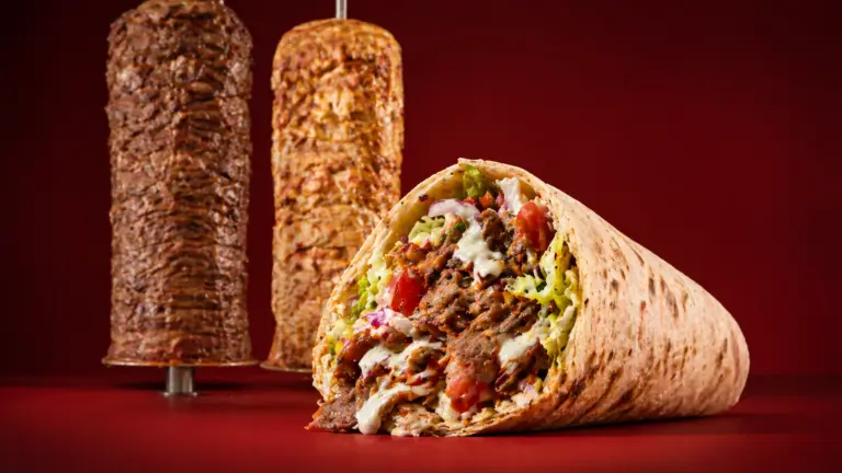 Doner kebab made with real sliced lamb